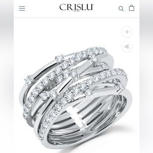 CRISLU Entwined Ring Finished in Pure Platinum - 8/ Pure Platinum Over Sterling